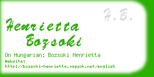 henrietta bozsoki business card